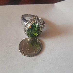 💚Green Topaz ss ring.